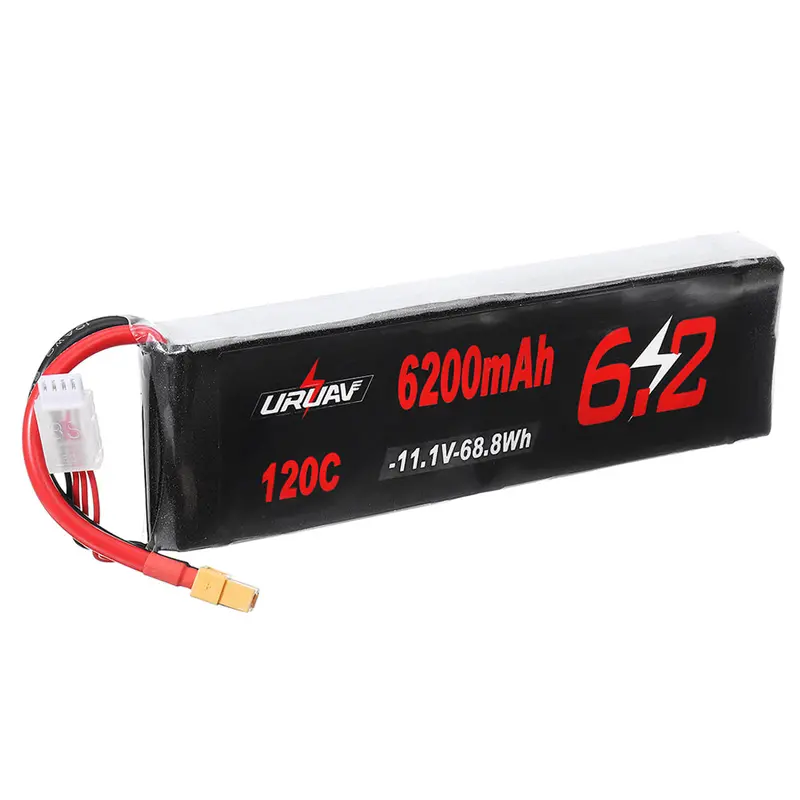 Uruav 11.1V 6200Mah 120C 3S Lipo Battery Xt60 Plug For Rc Drone 1