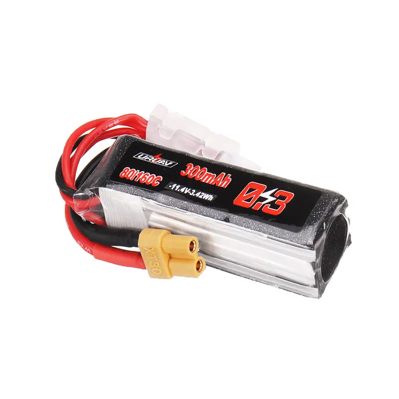 Uruav 11.4V 300Mah 80C/160C 3S Lipo Battery Xt30 Plug For Fpv Rc Drone 1