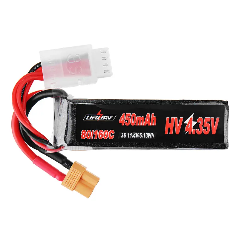 Uruav 11.4V 450Mah 80C/160C 3S Hv 4.35V Lipo Battery Xt30 Plug For Fpv Racing Drone 2