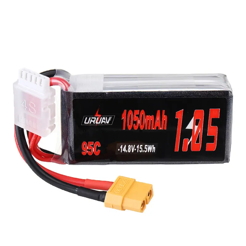 Uruav 14.8V 1050Mah 95C 4S Lipo Battery Xt60 Plug For Fpv Racing Drone 1