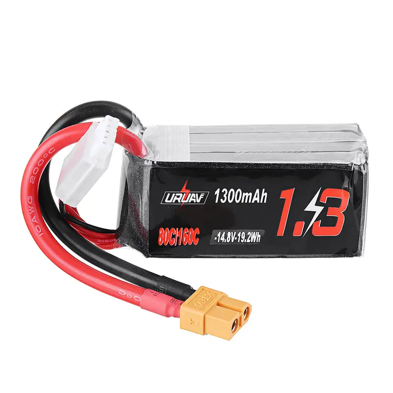 Uruav 14.8V 1300Mah 80C/160C 4S Xt60 Plug Lipo Battery For Fpv Rc Drone 1