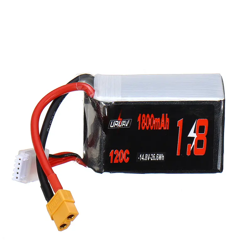 Uruav 14.8V 1800Mah 120C 4S Lipo Battery Xt60 Plug For Rc Racing Drone 1