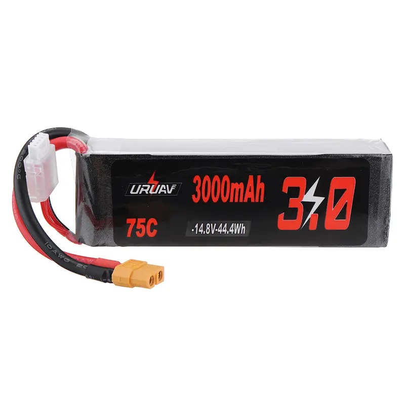 Uruav 14.8V 3000Mah 75C 4S Lipo Battery Xt60 Plug For Rc Racing Drone 1