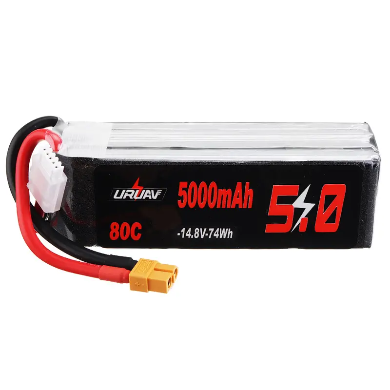 Uruav 14.8V 5000Mah 80C 4S Lipo Battery Xt60 Plug For Rc Boat Car Quadcopter Airplane 1