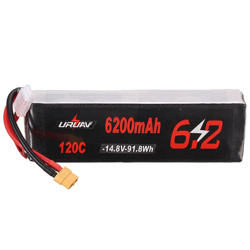 Uruav 14.8V 6200Mah 120C 4S Lipo Battery Xt60 Plug For Rc Drone 1