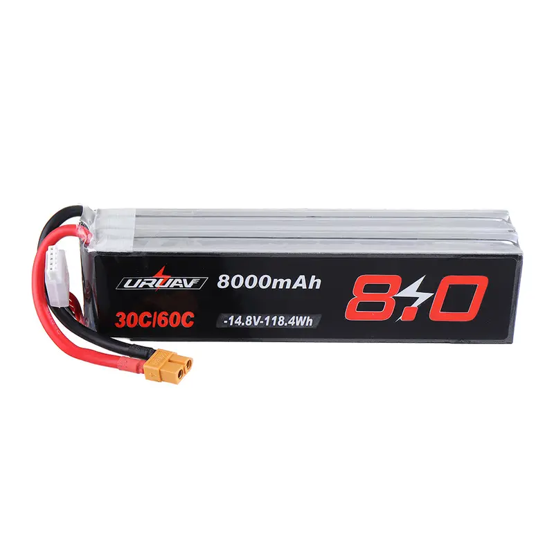 Uruav 14.8V 8000Mah 30/60C 4S Lipo Battery Xt60 Plug For Rc Quadcopter Fpv Drone 1