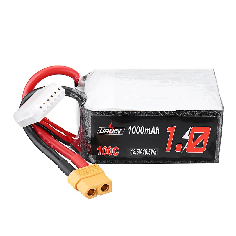 Uruav 18.5V 1000Mah 100C 5S Lipo Battery Xt60 Plug For Fpv Racing Drone 1