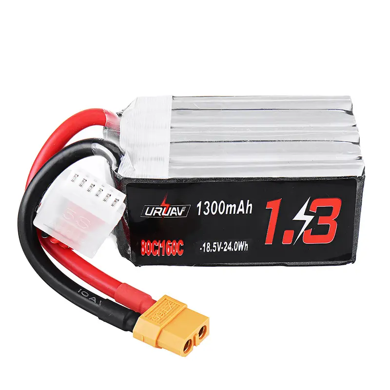 Uruav 18.5V 1300Mah 80C/160C 5S Xt60 Plug Lipo Battery For Fpv Rc Drone 1