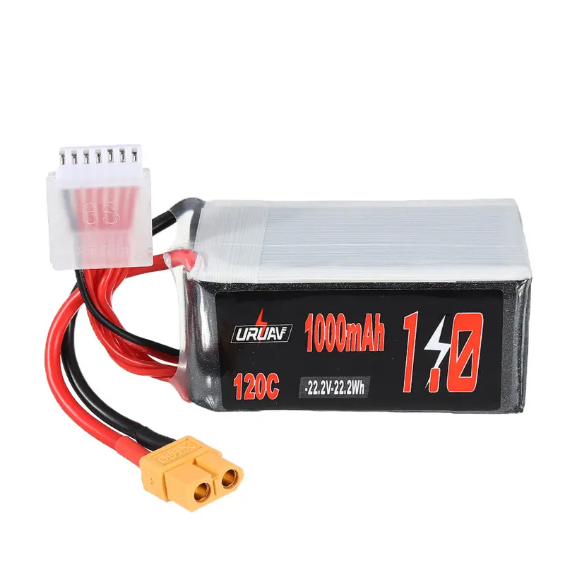 Uruav 22.2V 1000Mah 120C 6S Lipo Battery Xt60 Plug For Rc Racing Drone 1