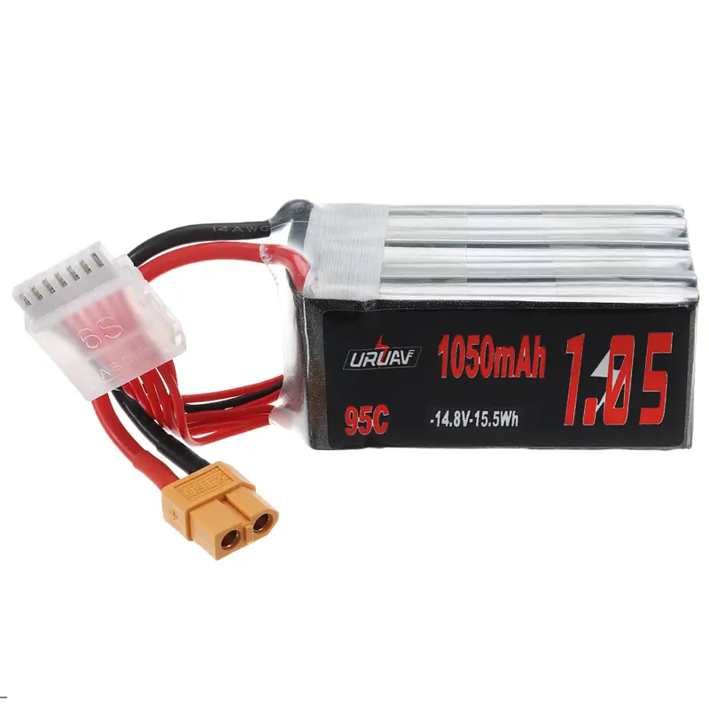 Uruav 22.2V 1050Mah 95C 6S Lipo Battery Xt60 Plug For Fpv Racing Drone 1