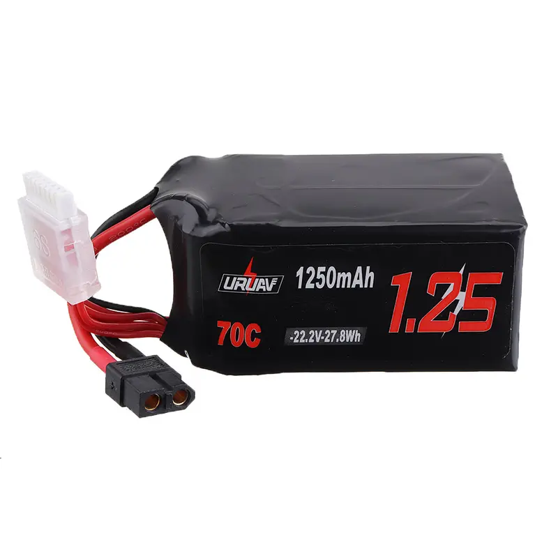Uruav 22.2V 1250Mah 70C 6S Xt60 Plug Lipo Battery For Fpv Rc Drone 1