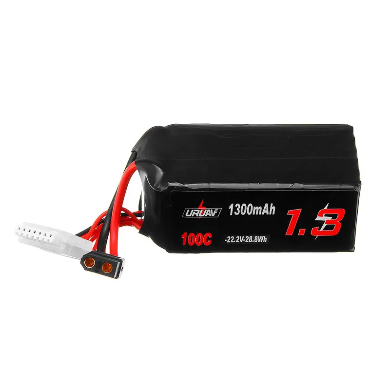 Uruav 22.2V 1300Mah 100C 6S Lipo Battery Xt60 Plug For Fpv Rc Racing Drone 1