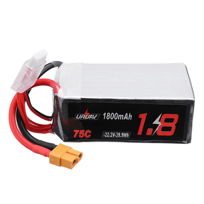Uruav 22.2V 1800Mah 75C 6S Lipo Battery Xt60 For Rc Drone 1