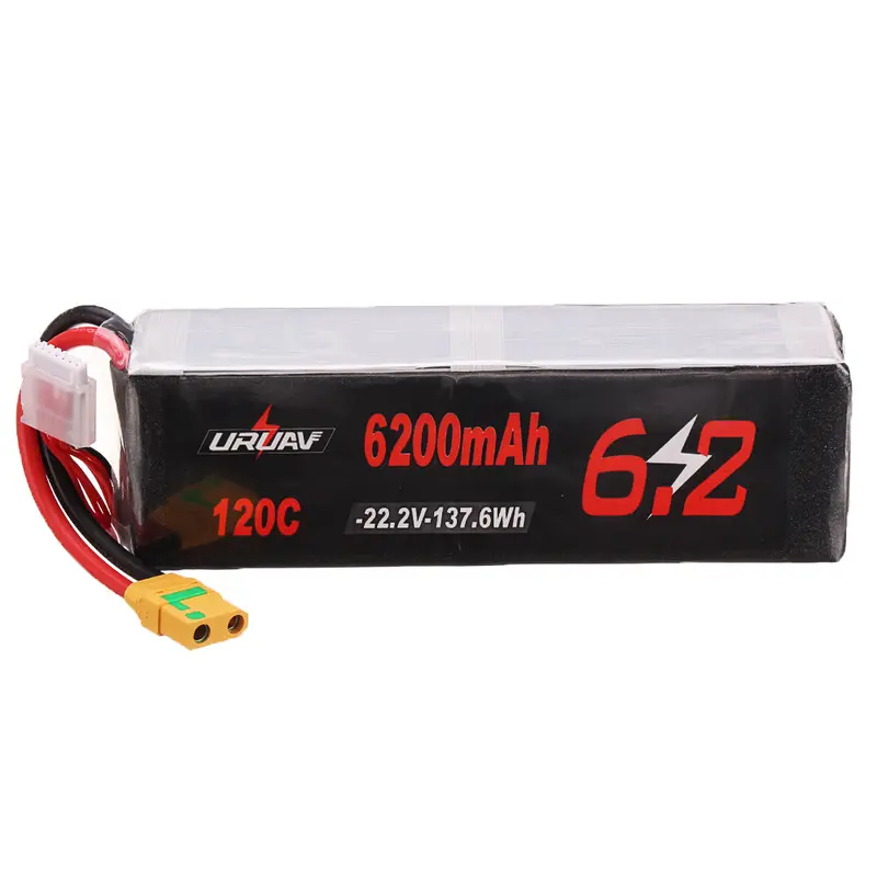 Uruav 22.2V 6200Mah 120C 6S Lipo Battery Xt90 Plug For Rc Drone 1