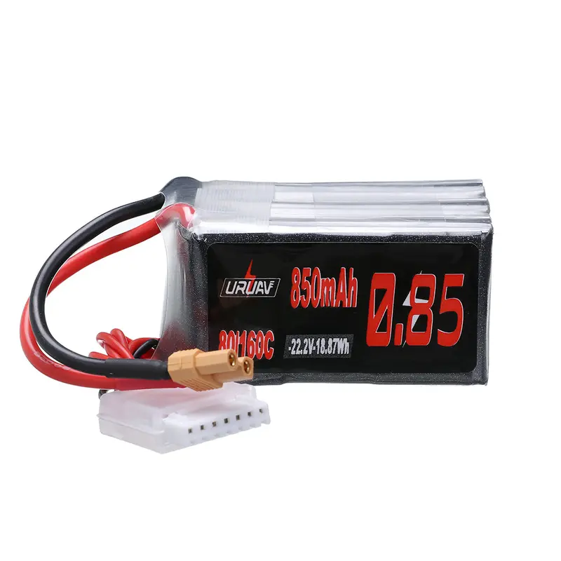Uruav 22.2V 850Mah 80C/160C 6S Lipo Battery Xt30 Plug For Fpv Racing Drone 1