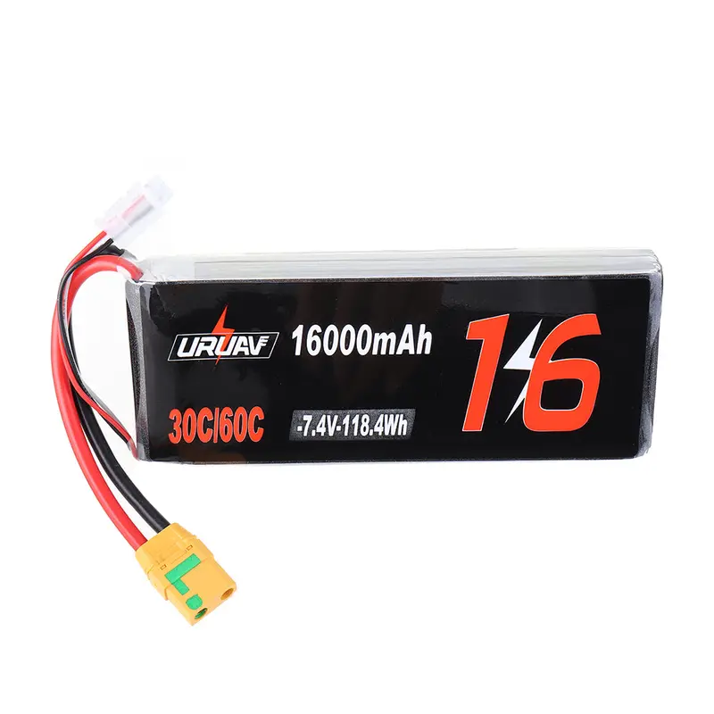 Uruav 7.4V 16000Mah 30/60C 2S Lipo Battery Xt90 Plug For Rc Quadcopter Agriculture Drone Outdoor Charger Power 1