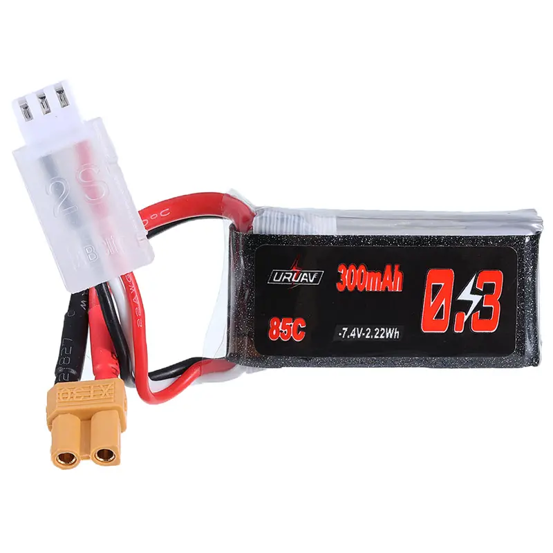 Uruav 7.4V 300Mah 85C 2S Xt30 Plug Lipo Battery For Rc Racing Drone 1