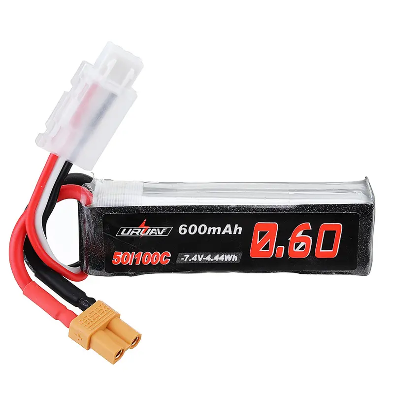 Uruav 7.4V 600Mah 50C/100C 2S Lipo Battery Xt30 Plug For Xk K130 Helicopter 1