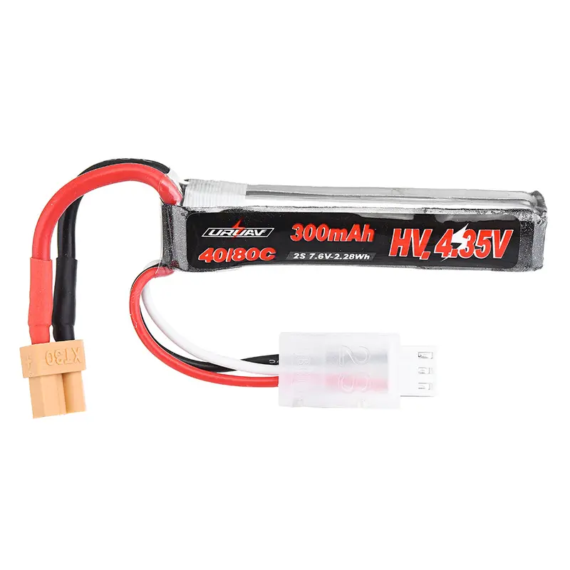 Uruav 7.6V 300Mah 40C/80C 2S Hv 4.35V Lipo Battery Xt30 Plug For Betafpv Whoop Quadcopter 1