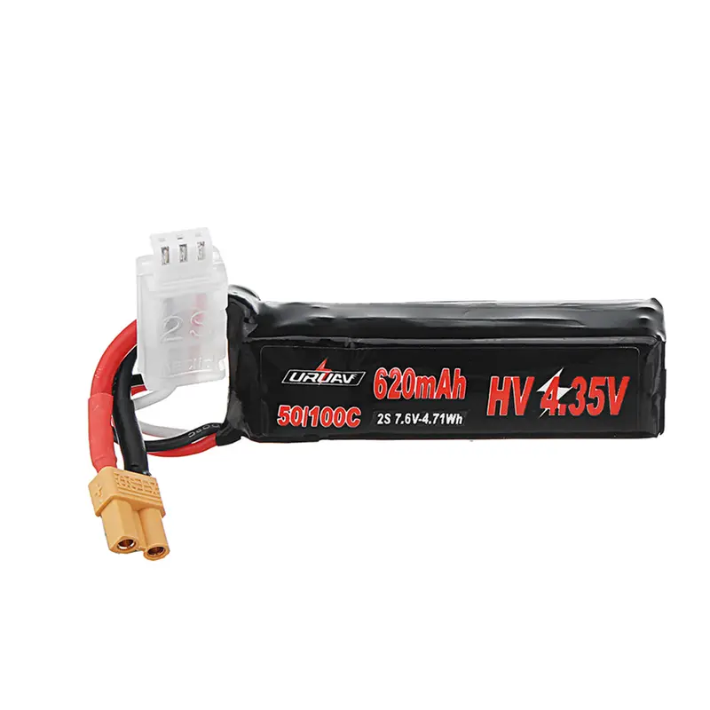 Uruav 7.6V 620Mah 50C/100C 2S Hv 4.35V Lipo Battery Xt30 Plug For Fpv Rc Drone 1