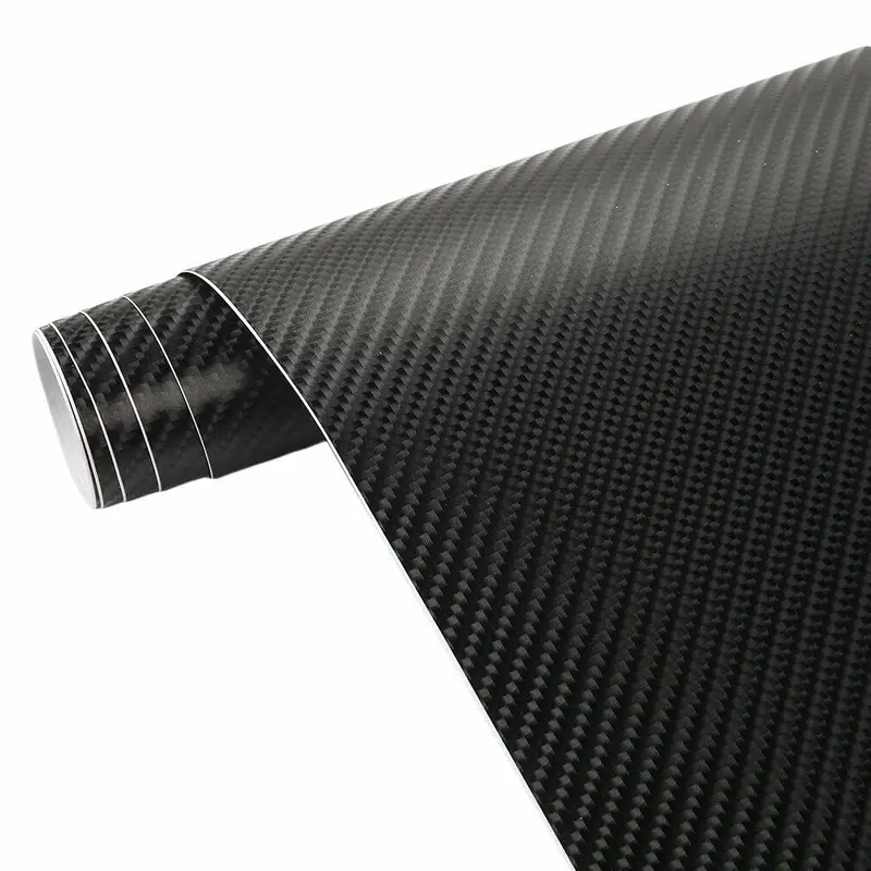 Vinil Fibra Carbono 4D 183X153 Cm Negro Brillante 1