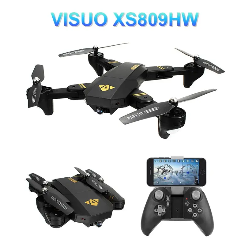 Visuo Xs809hw Wifi Fpv With Wide Angle Hd Camera High Hold Mode Foldable Arm Rc Drone Quadcopter Rtf Helicopter 1