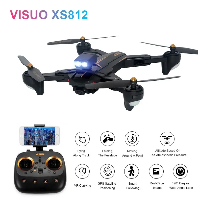 Visuo Xs812 Gps 5G Wifi Fpv 4K Hd Camera Altitude Hold Mode Foldable Rc Drone Quadcopter Drones Vs M69 M70 Sg106 Sg909 Jdrc F11 1