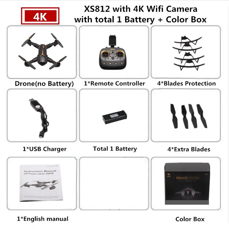 Visuo Xs812 Gps Drone With 4K Camera 5G Fpv Rc Helicopter Altitude Hold Quadcopter Follow Me Quadrocopter Vs Sjrc Z5 F11 Dron 13