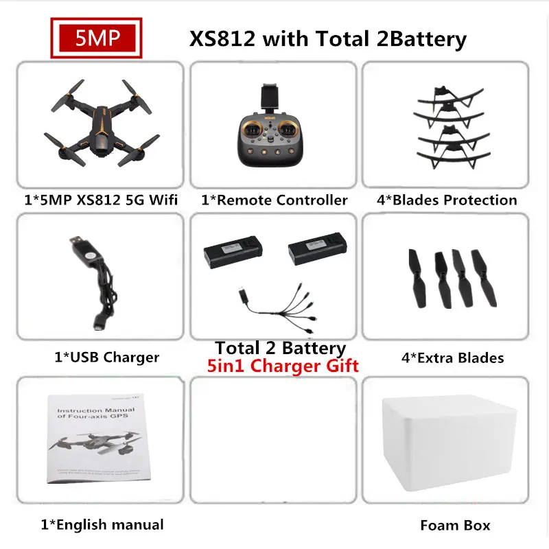Visuo Xs812 Gps Drone With 4K Camera 5G Fpv Rc Helicopter Altitude Hold Quadcopter Follow Me Quadrocopter Vs Sjrc Z5 F11 Dron 20