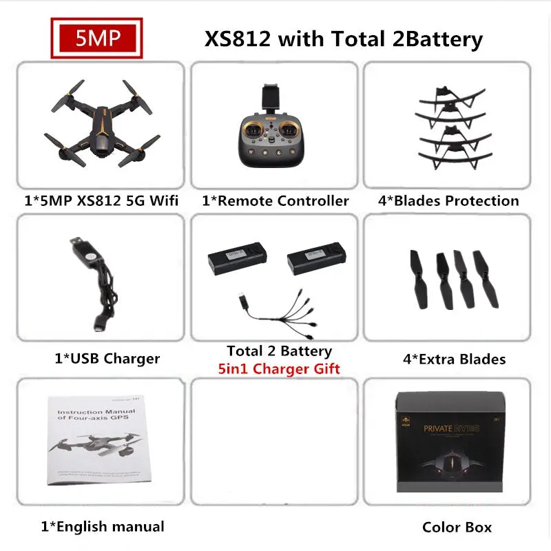 Visuo Xs812 Gps Drone With 4K Camera 5G Fpv Rc Helicopter Altitude Hold Quadcopter Follow Me Quadrocopter Vs Sjrc Z5 F11 Dron 20