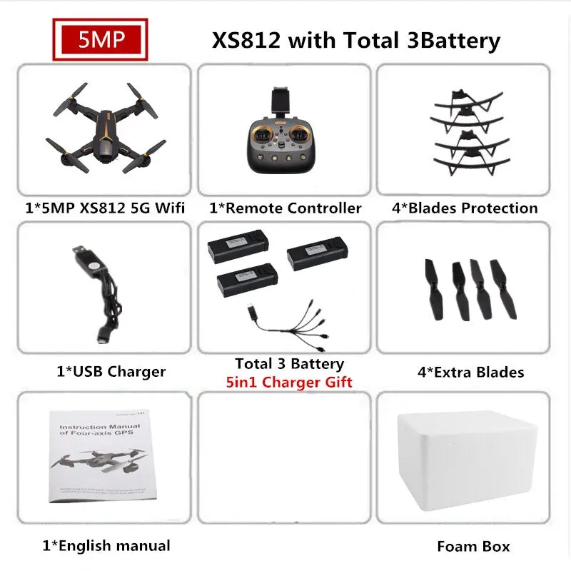 Visuo Xs812 Gps Drone With 4K Camera 5G Fpv Rc Helicopter Altitude Hold Quadcopter Follow Me Quadrocopter Vs Sjrc Z5 F11 Dron 21