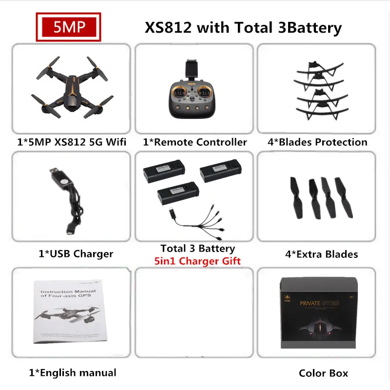 Visuo Xs812 Gps Drone With 4K Camera 5G Fpv Rc Helicopter Altitude Hold Quadcopter Follow Me Quadrocopter Vs Sjrc Z5 F11 Dron 21