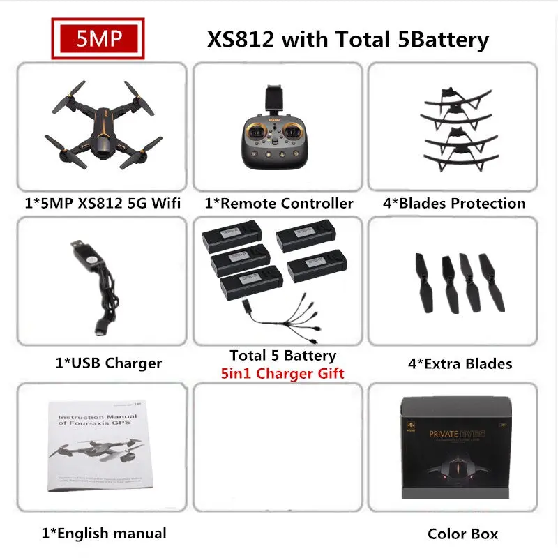 Visuo Xs812 Gps Drone With 4K Camera 5G Fpv Rc Helicopter Altitude Hold Quadcopter Follow Me Quadrocopter Vs Sjrc Z5 F11 Dron 23