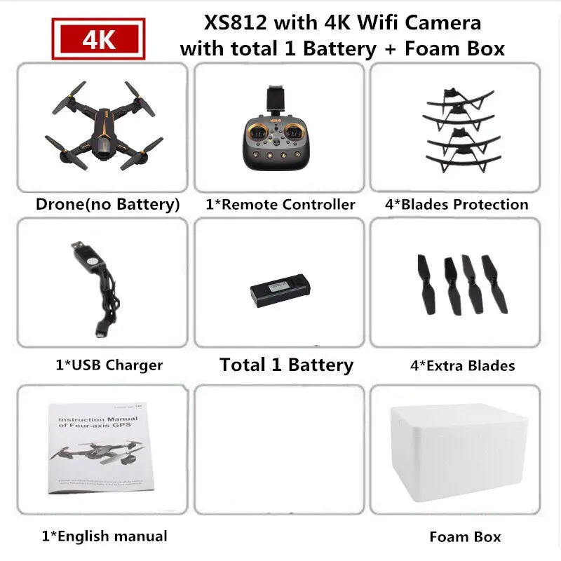 Visuo Xs812 Gps Drone With 4K Camera 5G Fpv Rc Helicopter Altitude Hold Quadcopter Follow Me Quadrocopter Vs Sjrc Z5 F11 Dron 7