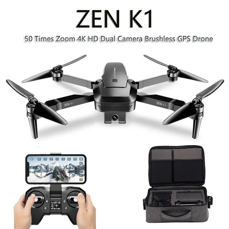 Visuo Zen K1 Gps Rc Drone With 4K Wide-Angle Hd Dual Camera 5G Wifi Fpv Brushless Drones Quadcopter 50 Times Zoom 28 Mins Vs F11 1