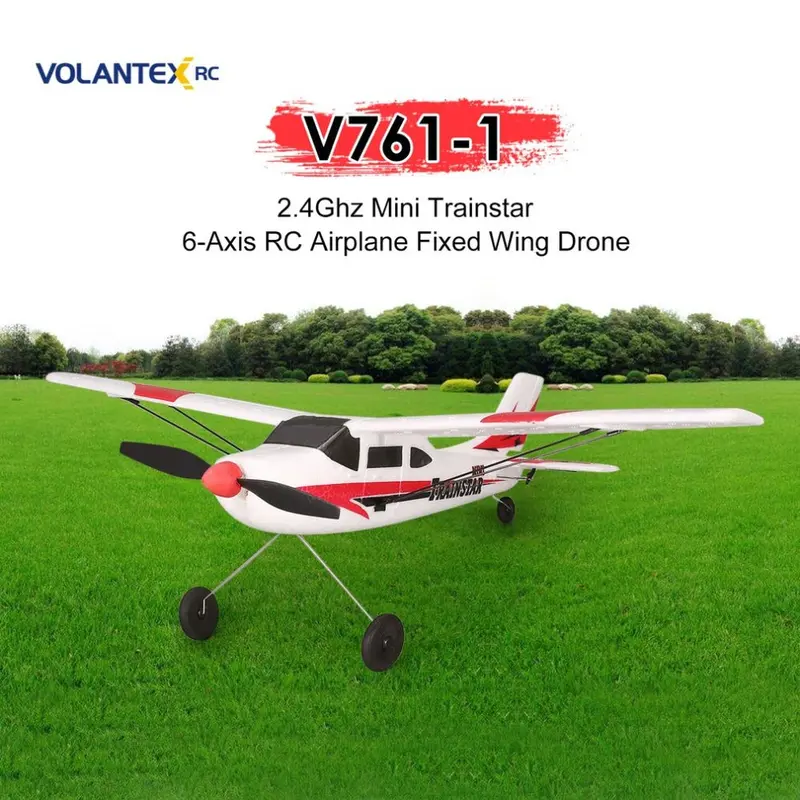 Volantex V761-1 2.4Ghz 3Ch Mini Trainstar 6-Axis Remote Control Rc Airplane Fixed Wing Drone Plane Rtf For Kids Gift Present 1