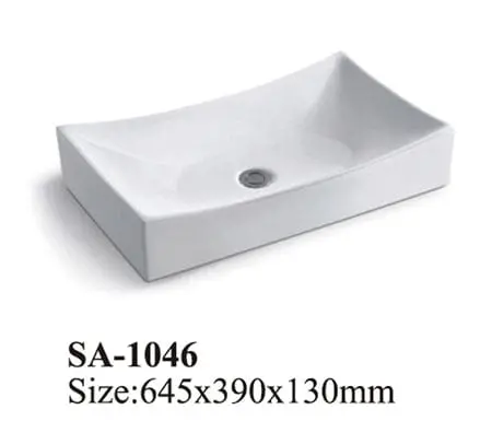 White Ceramic Countertop Basin Sa-1046 1