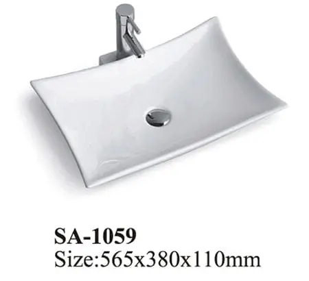 White Ceramic Countertop Basin Sa-1059 1