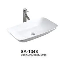 White Ceramic Countertop Basin Sa-1348 1