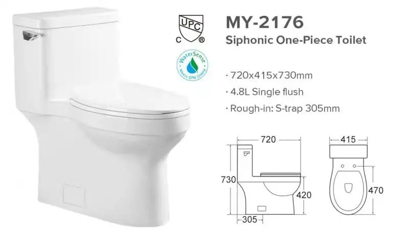 White Elongated Toilet My-2176 1