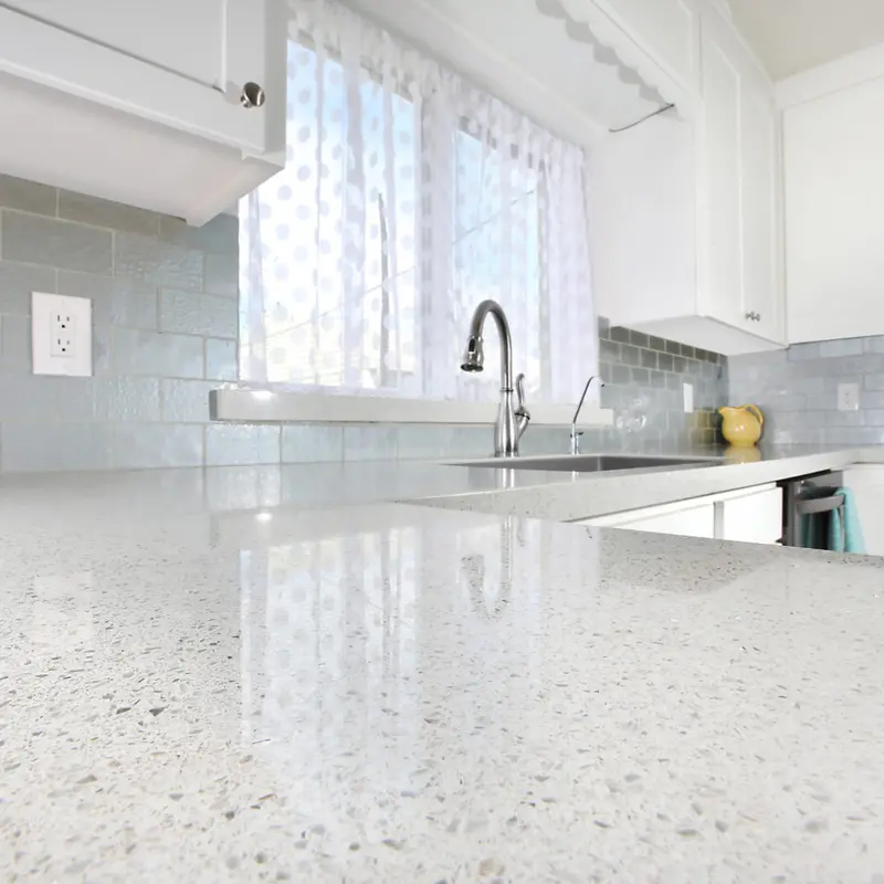 White Galaxy Prefab Quartz 108"X26" 1