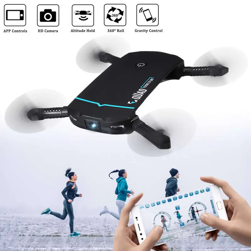 Wifi Fpv Hd Camera Foldable Selfie Drone Rc Quadcopter Hight Hold Headless Mode Rc Quadcopter Drone Gift 1