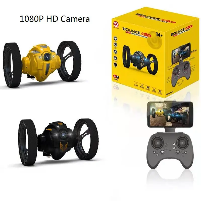 Wifi Rc Prank Stunt I Toy High Speed Video Remote Control Jumping Car Led Headlight Smart Bounce Racer Christmas Gift Camera 1