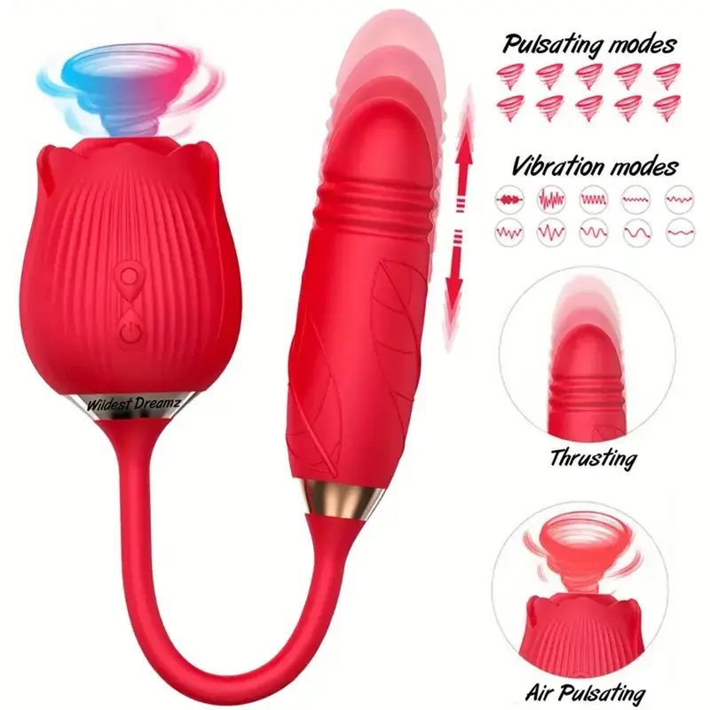 Wildest Dreams Rose Clitoral Stimulator Dildo. 1