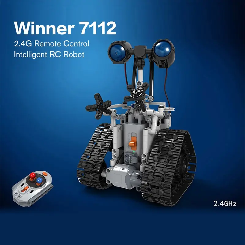 Winner 7112 Technic City Remote Control Rc Bulldozer Electric Designer Building Blocks Engineering 408Pcs Toys For Childrn 1