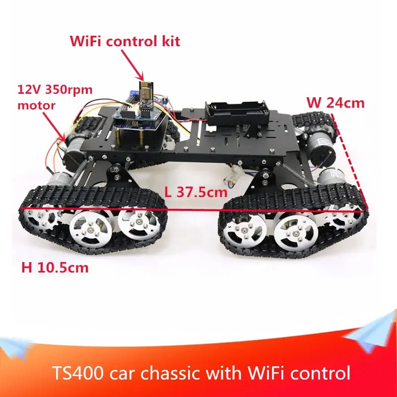 With Wifi/Ps2 Hnadle Control Kit Ts400 4Wd Robot Tank Chassis Kit Uno Board+Motor Driver Board+12V Dc Motor Diy Rc Toy 1