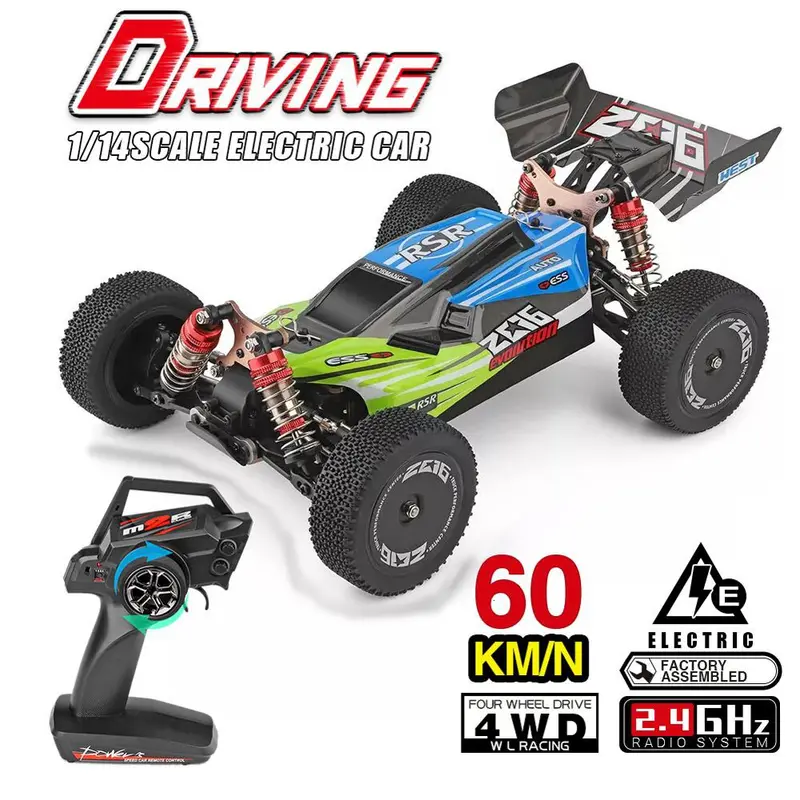 Wltoys 144001 1/14 2.4G Rc Buggy 4Wd High Speed Racing Rc Car Vehicle Models 60Km/H Rc Racing Car 550 Motor Rc Off-Road Car Rtr 1
