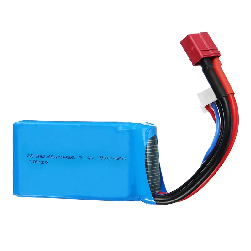 Wltoys 7.4V 1500Mah 2C 2S Lipo Battery T Plug For 144001 A959-B A969-B A979-B 1/18 Rc Car 1