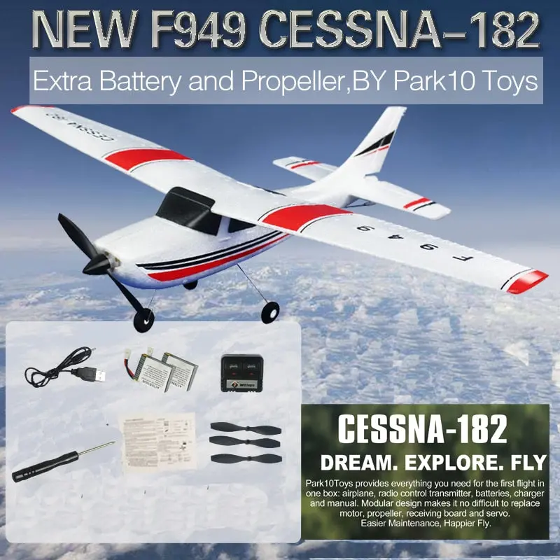 Wltoys F949 2.4G 3Ch Rc Airplane Fixed Wing Plane Outdoor Toys Drone Rtf Update Version Digital Servo Propeller, Strong Package 1