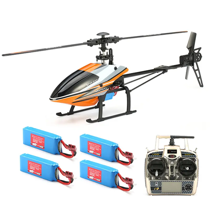 Wltoys V950 2.4G 6Ch 3D6g System Brushless Flybarless Rc Helicopter Rtf With 4Pcs 11.1V 1500Mah Lipo Battery 1